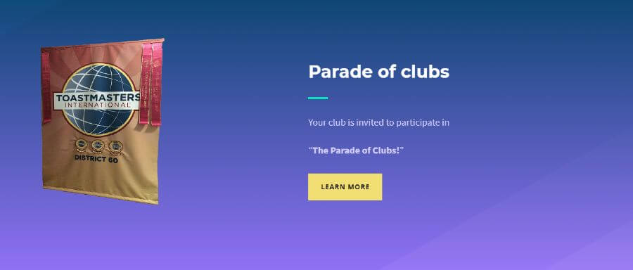 Image of the parade  of club sections on the homepage