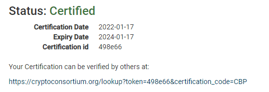 Bitcoin Certified Professional certificate for Emanuel Petrescu