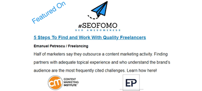 My article for Content Marketing Institute was featured in Aleyda Solis’s SEO FOMO newsletter