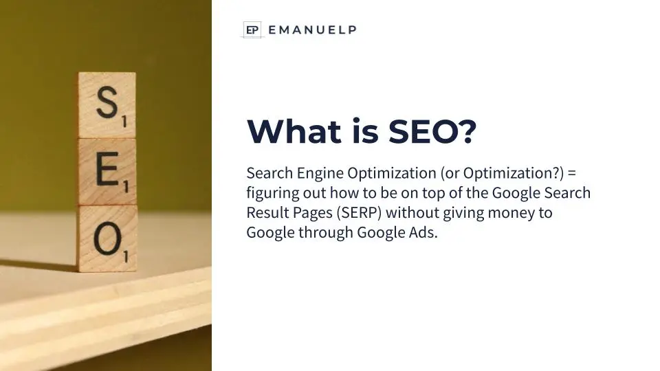 an image with the definition of search engine optimization