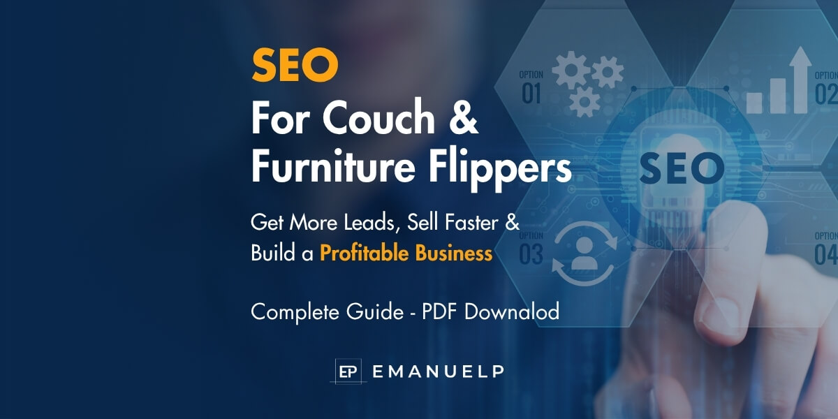Featured image saying SEO Guide for furniture and couch flippers